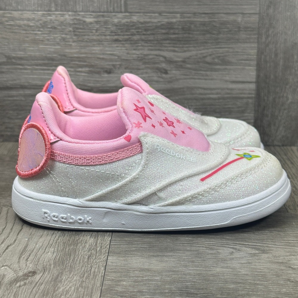 Reebok Peppa Pig Sneakers Toddler 6 White Pink Glitter Fairy Princess NEW